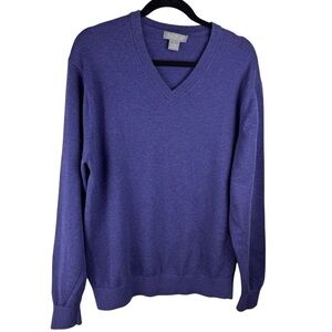 Daniel Cremieux Men Sweater Large Navy 100% Supima Cotton Signature Collection